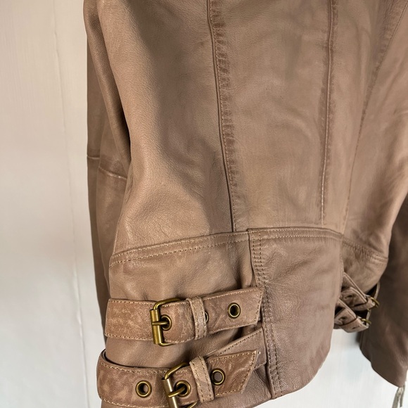 STS Ranchwear Tan Leather Jacket Moto Style - Picture 7 of 13